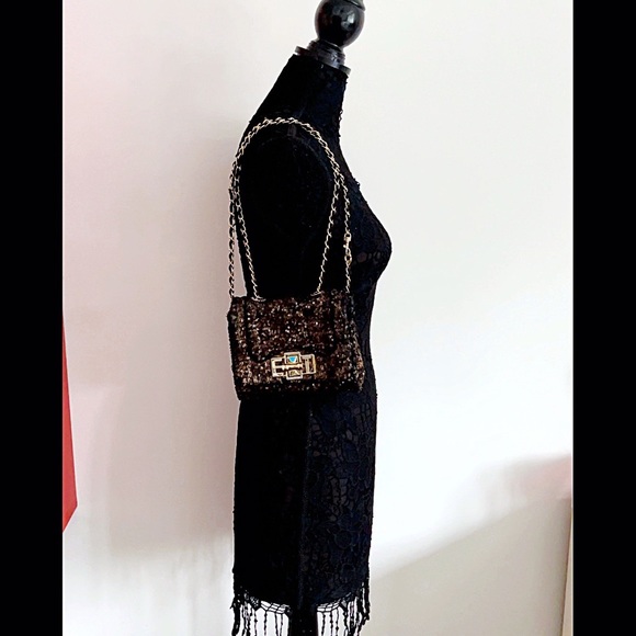 Elaine Turner Handbags - ELAINE TURNER Sequin Embellished Flap Bag